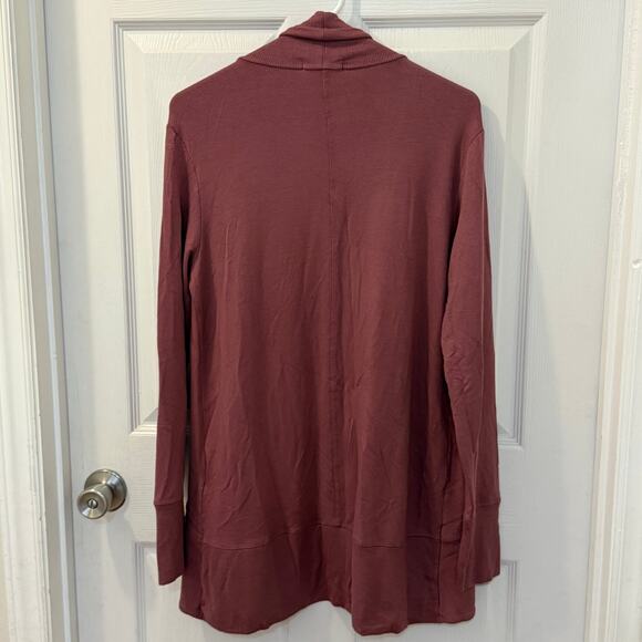 Athleta Pranayama Wrap Long Line Cardigan Medium Tawny Rose Mauve Lounge Cozy - Picture 13 of 13